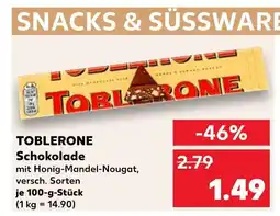 Kaufland Toblerone schokolade mit honig-mandel-nougat Angebot