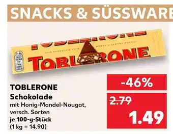 Kaufland Toblerone schokolade mit honig-mandel-nougat Angebot