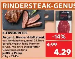 Kaufland K-favourites argent. rinder-hüftsteak Angebot