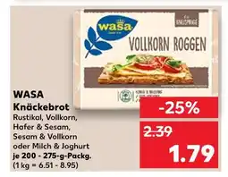 Kaufland Wasa knäckebrot rustikal, vollkorn, hafer & sesam, sesam & vollkorn oder milch & joghurt Angebot