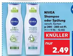 Kaufland Nivea 2 in 1 express shampoo Angebot