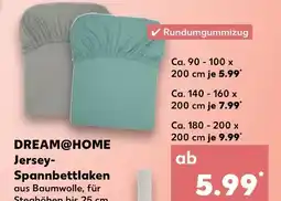 Kaufland Dream@home jersey-spannbettlaken Angebot