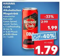 Kaufland Havana club alkoholisches mixgetränk kubanischer rum oder cuban spiced Angebot