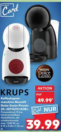 Kaufland Krups kaffeekapselmaschine nescafé dolce gusto piccolo xs Angebot