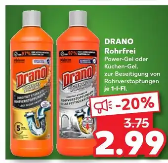 Kaufland Drano rohrfrei power-gel Angebot