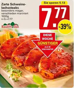 WEZ Zarte Schweinelachssteaks Angebot