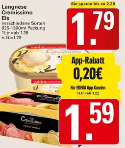 WEZ Langnese Cremissimo Eis Angebot