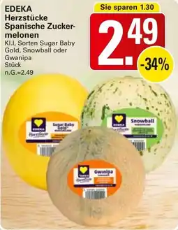 WEZ EDEKA Herzstücke Spanische Zuckermelonen Angebot
