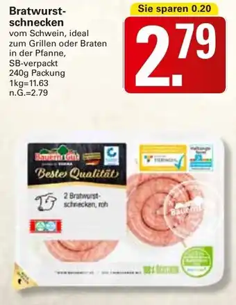 WEZ Bratwurstschnecken Angebot