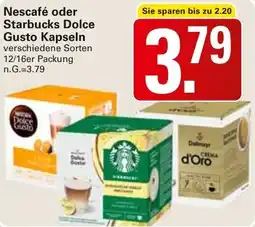 WEZ Nescafé oder Starbucks Dolce Gusto Kapseln Angebot