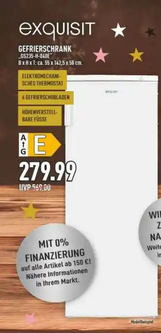 Edeka Exquisit Gefrierschrank  „gs235-h-040e“ Angebot