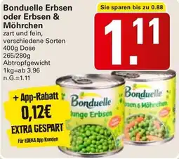 WEZ Bonduelle Erbsen oder Erbsen & Möhrchen Angebot