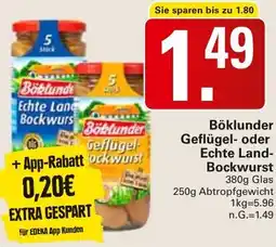 WEZ Böklunder Geflügel- oder Echte Land-Bockwurst Angebot