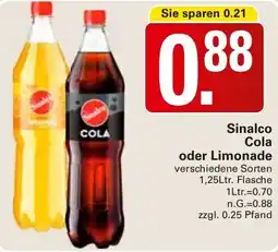 WEZ Sinalco Cola oder Limonade Angebot