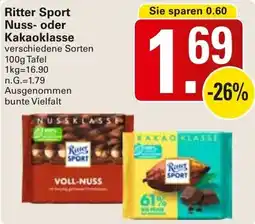 WEZ Ritter Sport Nuss- oder Kakaoklasse Angebot