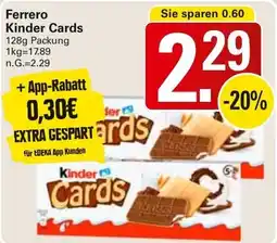 WEZ Ferrero Kinder Cards Angebot