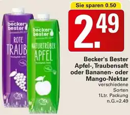 WEZ Becker's Bester Apfel-, Traubensaft oder Bananen- oder Mango-Nektar Angebot