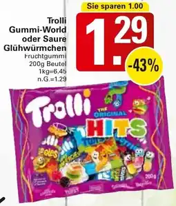 WEZ Trolli Gummi-World oder Saure Glühwürmchen Angebot