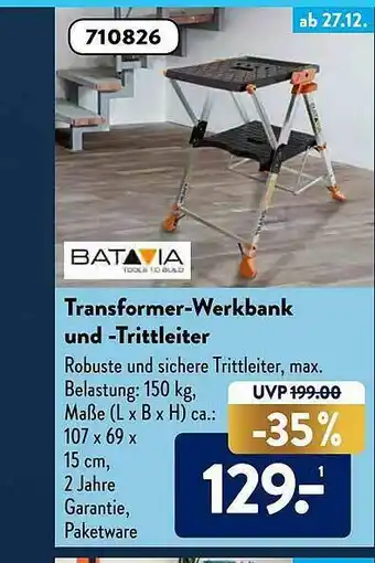 Aldi Süd Batavia Transformer-werkbank Und -trittleiter Angebot