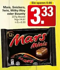 WEZ Mars, Snickers, Twix, Milky Way oder Bounty Angebot