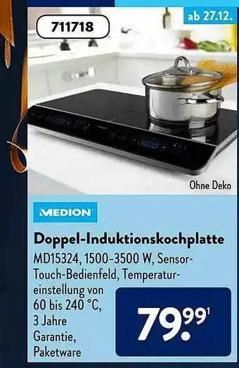 Aldi Süd Medion Doppel-induktionskochplatte Angebot