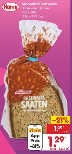 Netto Marken-Discount Harry kronenbrot rustikales dinkel Angebot