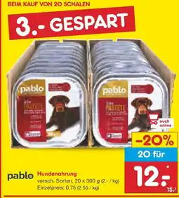 Netto Marken-Discount Pablo hundenahrung Angebot