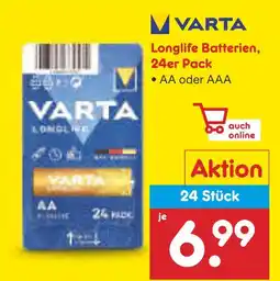 Netto Marken-Discount Varta longlife batterien Angebot