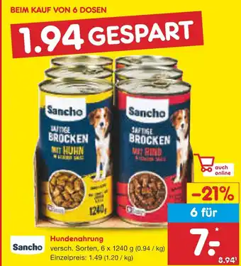 Netto Marken-Discount Sancho hundenahrung Angebot
