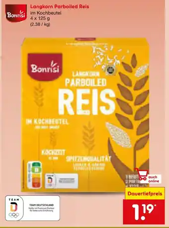 Netto Marken-Discount Bonrisi langkorn parboiled reis Angebot