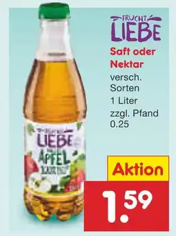 Netto Marken-Discount Frucht liebe saft oder nektar Angebot