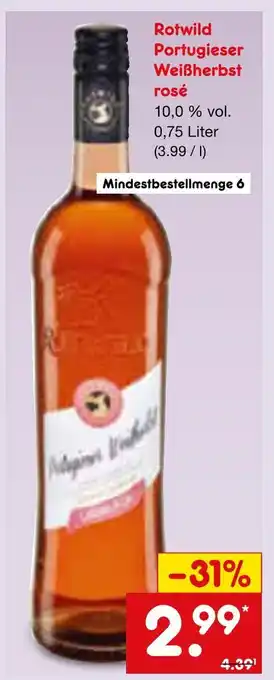 Netto Marken-Discount Rotwild portugieser weißherbst rosé Angebot