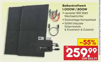 Netto Marken-Discount Balkonkraftwerk 1.000w / 800w Angebot