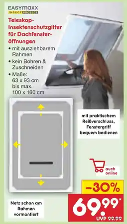 Netto Marken-Discount Easymaxx teleskop-insektenschutzgitter für dachfensteröffnungen Angebot