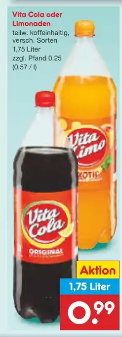 Netto Marken-Discount Vita cola oder limonaden Angebot