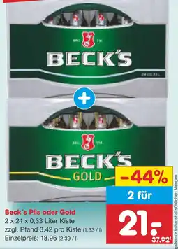 Netto Marken-Discount Beck's pils oder gold Angebot