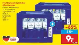 Netto Marken-Discount Fürst bismarck natürliches mineralwasser Angebot