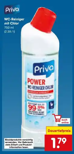 Netto Marken-Discount Priva wc-reiniger mit chlor Angebot