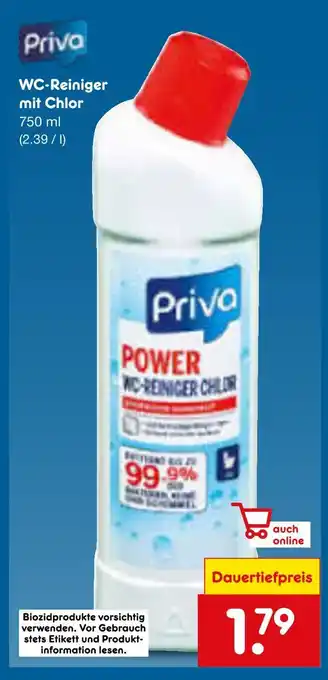 Netto Marken-Discount Priva wc-reiniger mit chlor Angebot