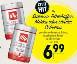 CITTI Markt illy Espresso, Filterkaffee. Mokka oder Länder Selection Angebot