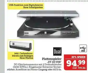 Marktkauf Dual Plattenspieler  „dt 210 Usb“ Angebot