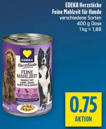 diska EDEKA Herzstücke Feine Mahlzeit für Hunde Angebot