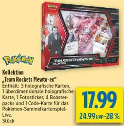 diska Pokémon Kollektion „Team Rockets Mewtu-ex" Angebot
