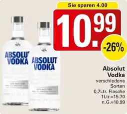 WEZ Absolut Vodka Angebot