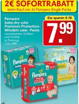 WEZ Pampers baby-dry oder Premium-Protection Windeln oder Pants Angebot