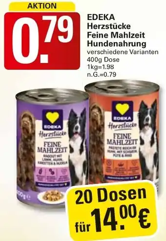 WEZ EDEKA Herzstücke Feine Mahlzeit Hundenahrung Angebot