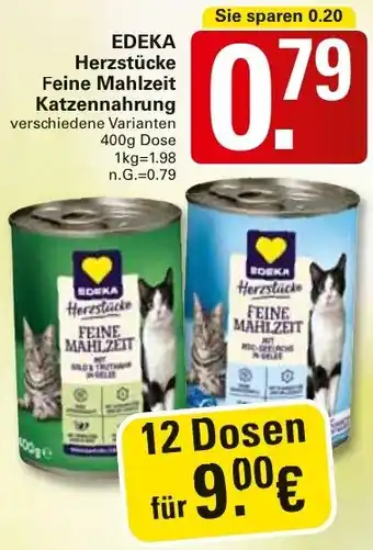 WEZ EDEKA Herzstücke Feine Mahlzeit Katzennahrung Angebot