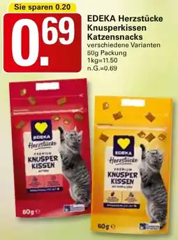 WEZ EDEKA Herzstücke Knusperkissen Katzensnacks Angebot