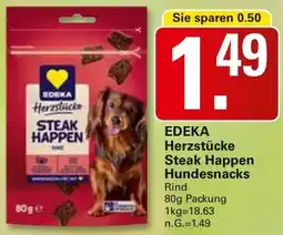 WEZ EDEKA Herzstücke Steak Happen Hundesnacks Angebot