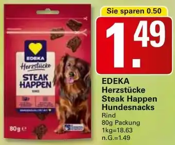 WEZ EDEKA Herzstücke Steak Happen Hundesnacks Angebot